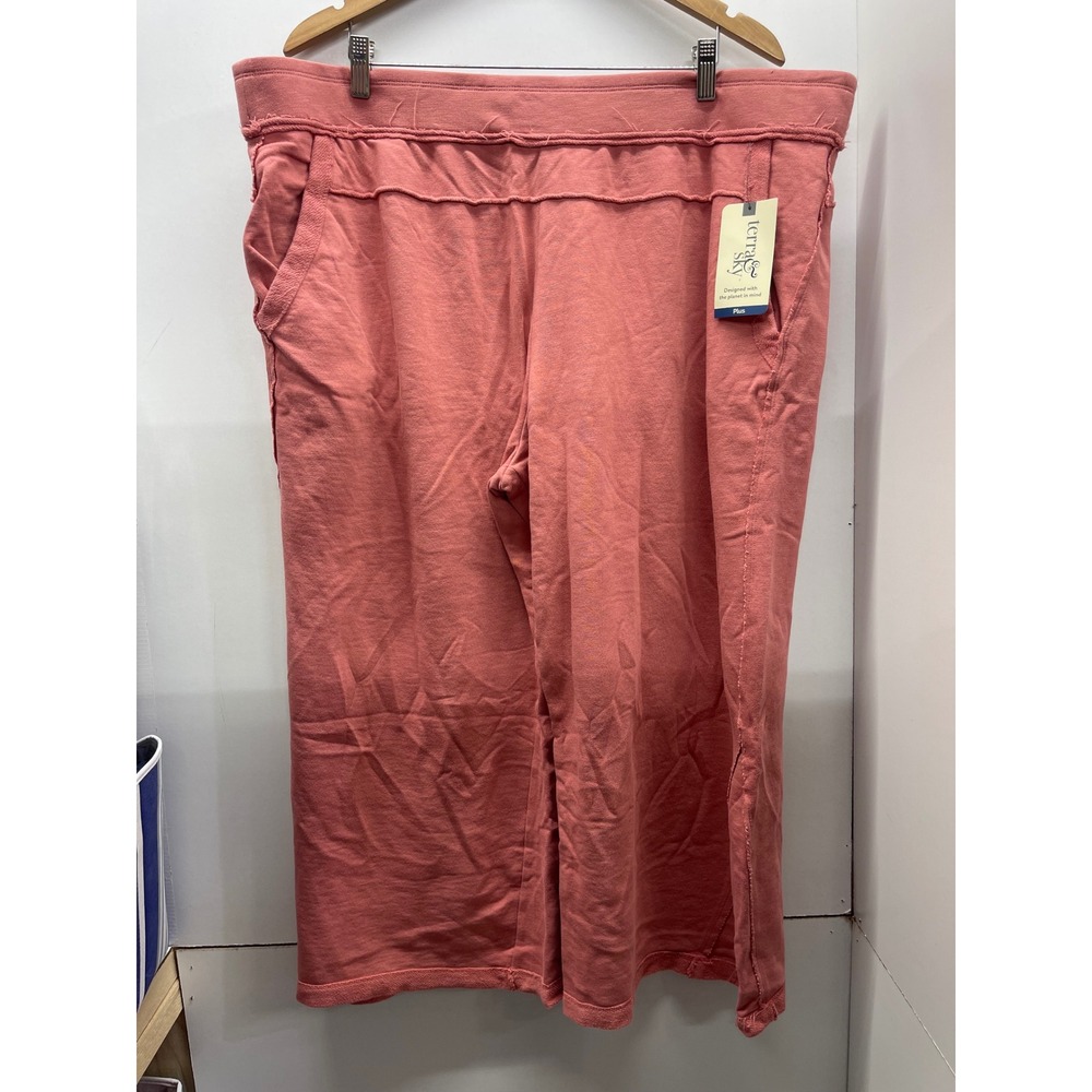 Terra & Sky Pink Wide Leg Lounge Pants Plus Size 4X 28W-30W New
